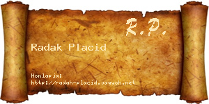 Radak Placid névjegykártya